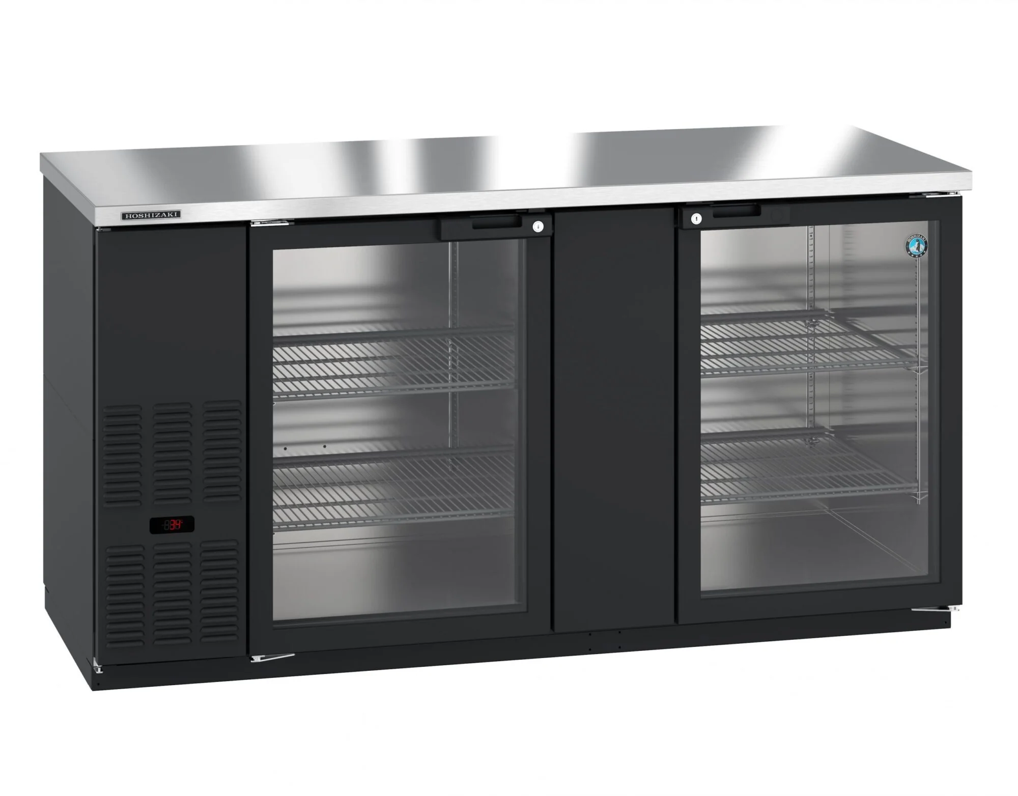 Hoshizaki BB69-G 69 Inch Refrigerated Back Bar Cooler Reach-in 2 Section Stainless Steel