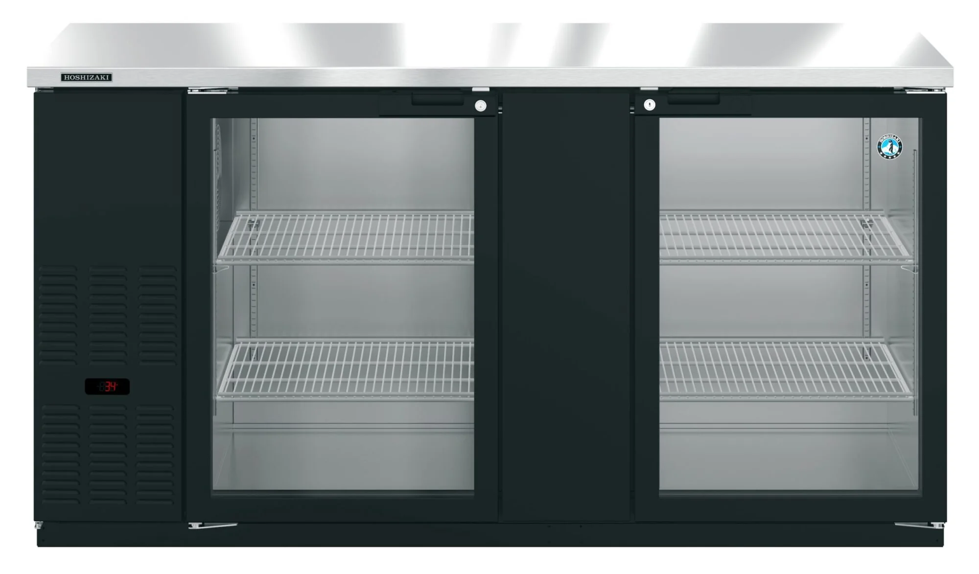 Hoshizaki BB69-G 69 Inch Refrigerated Back Bar Cooler Reach-in 2 Section Stainless Steel Hoshizaki BB69-G 69 Inch Refrigerated Back Bar Cooler Reach-in 2 Section Stainless Steel