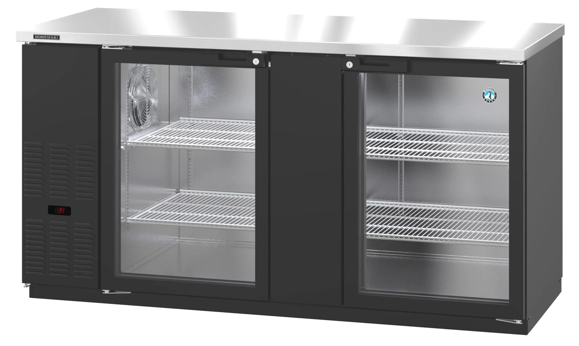 Hoshizaki BB69-G 69 Inch Refrigerated Back Bar Cooler Reach-in 2 Section Stainless Steel Hoshizaki BB69-G 69 Inch Refrigerated Back Bar Cooler Reach-in 2 Section Stainless Steel