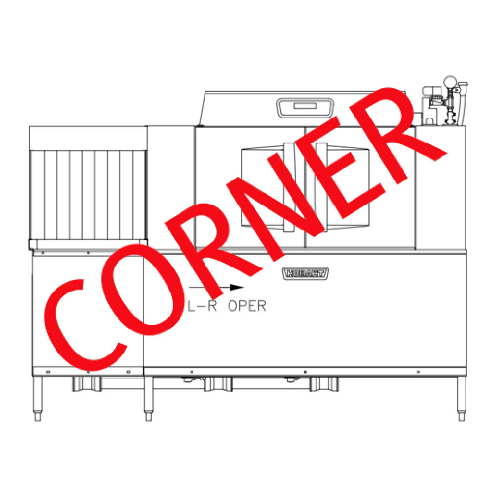 Hobart CLCS86EN-BAS+BUILDUP 86 Inch Conveyor Dishwasher with Corner Scrapper Hobart CLCS86EN-BAS+BUILDUP 86 Inch Conveyor Dishwasher with Corner Scrapper