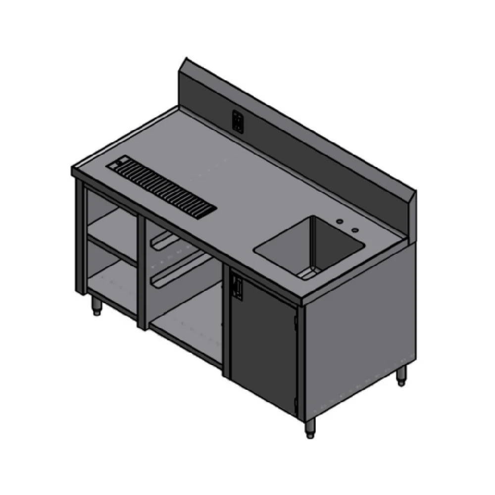 Winholt STCT-GRS3060-GFI-BC-R 60 Inch Stainless Steel Beverage Counter with Sink and Trough