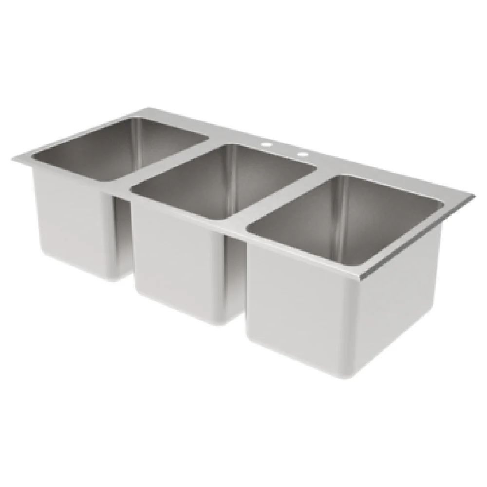GSW USA SH10143DDI 36 Inch Three Compartment Drop-In Sink with Stainless Steel