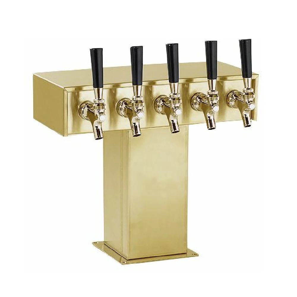 Perlick EA2110-5BTF 5 Faucet Draft Beer Air Cooled Draft Beer Tower Tarnished Brass