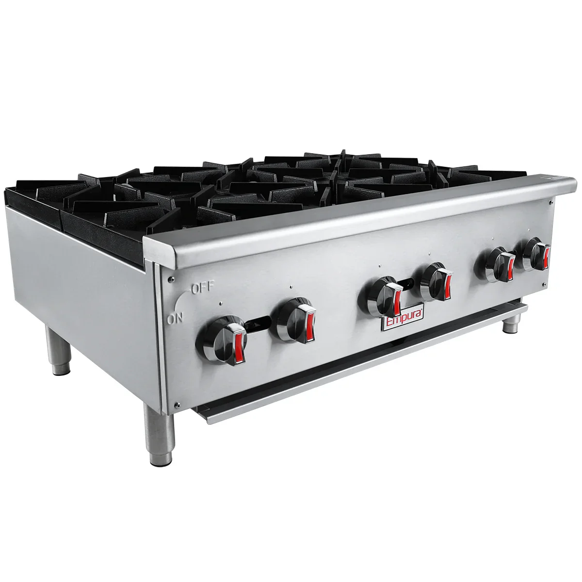 Empura Equipment EHP-6 36 Inch Standard Duty Gas Hot Plate with 6 Burners 150000 BTU Empura Equipment EHP-6 36 Inch Standard Duty Gas Hot Plate with 6 Burners 150000 BTU