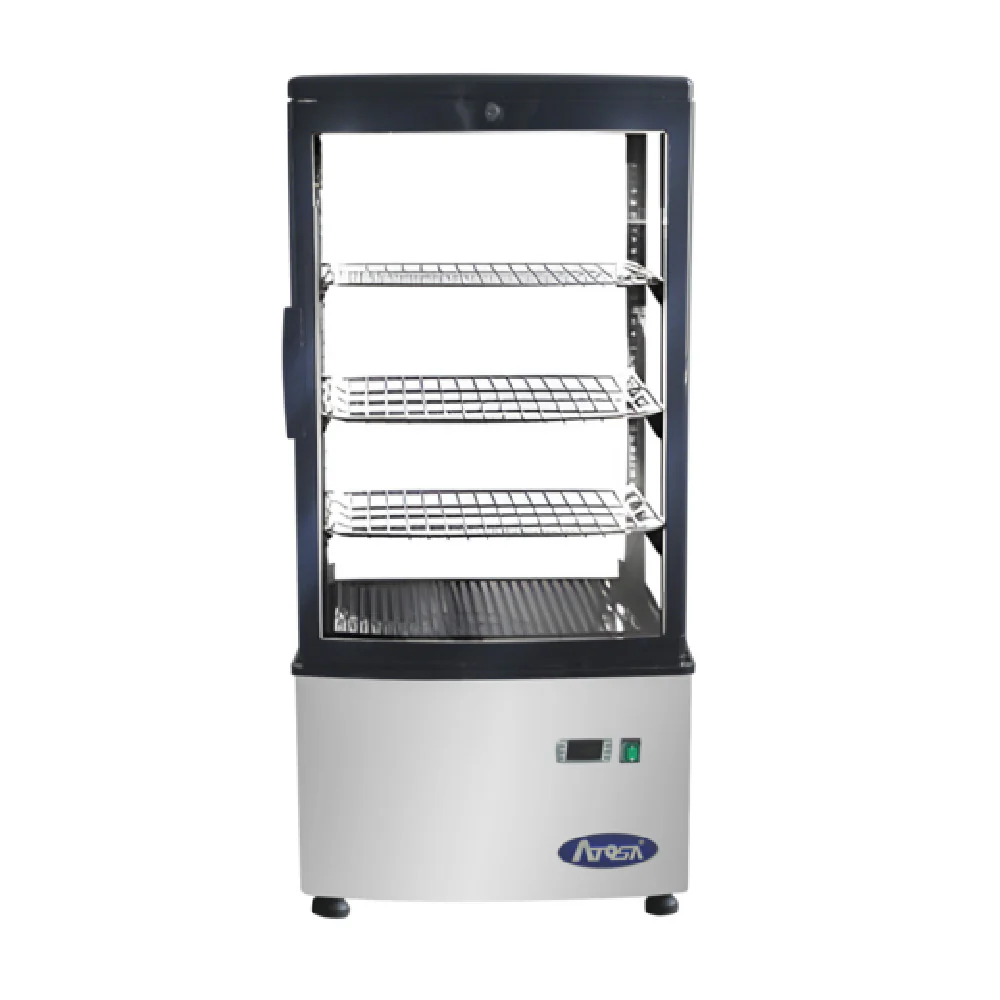 Atosa DSRC-28 17 Inch Refrigerated Display Case Countertop 2.8 cu ft Stainless Steel with Glass