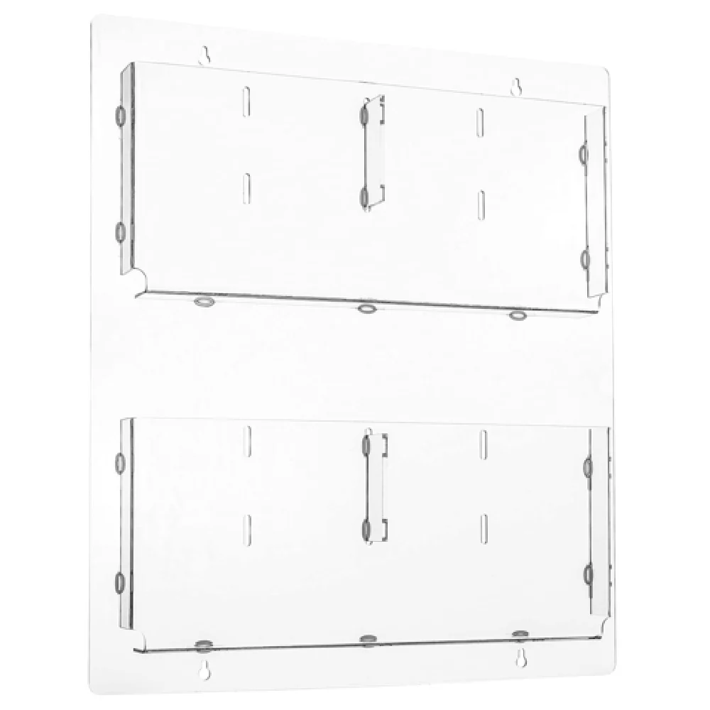 Alpine Industries ADI640-2923-CLR 29 Inch Adjustable Pockets Hanging Magazine Rack Clear Acrylic