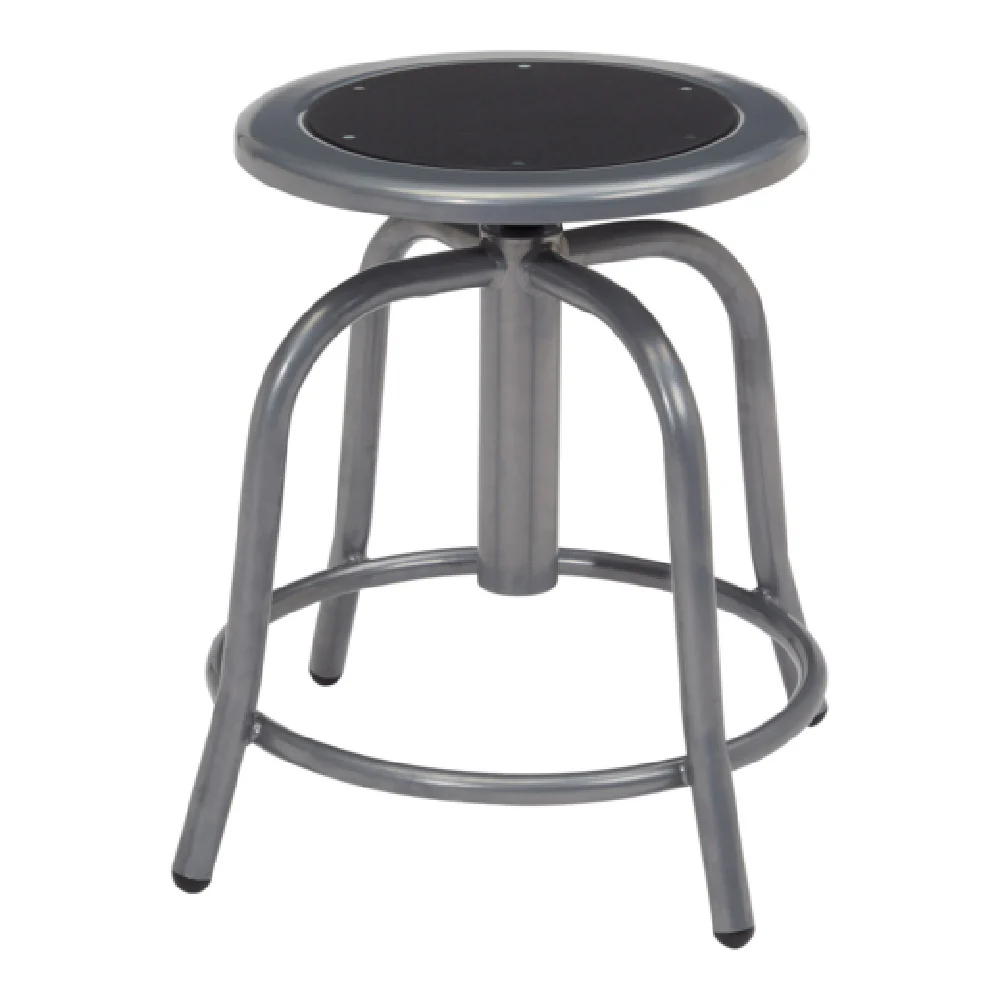 National Public Seating 6810-02 14 Inch Metal Seat Adjustable Bar Stool with Swivel