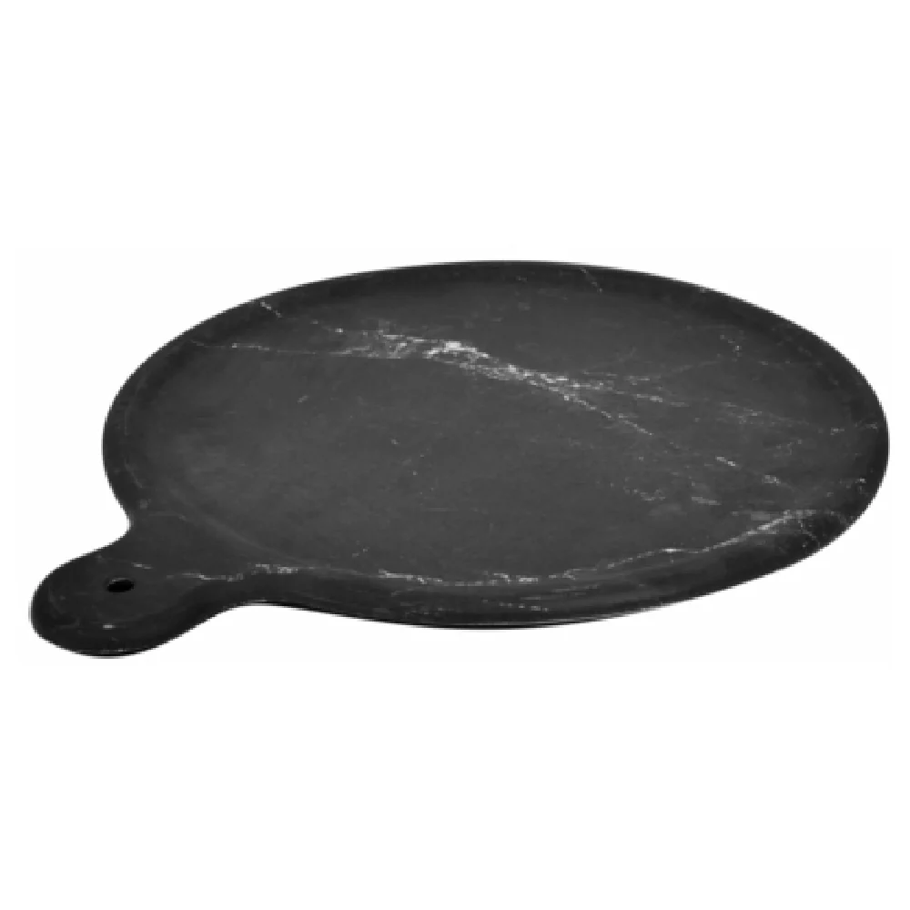 BauscherHepp TBMA3125 12-1/2 Inch Round Platter with Handle Black Melamine