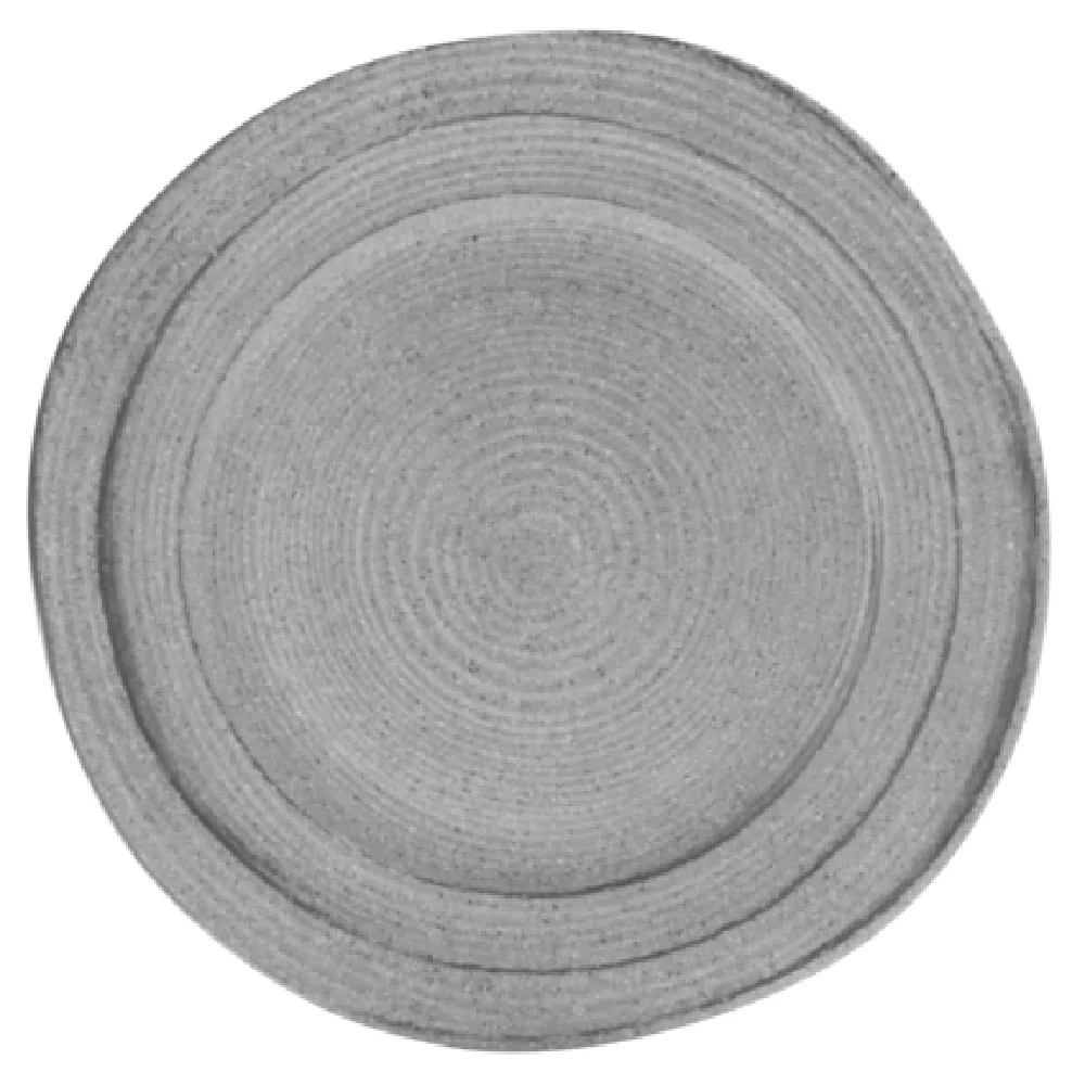 GET Enterprises D101ST-GSD 10 Inch Irregular Round Plate Melamine Gray Design