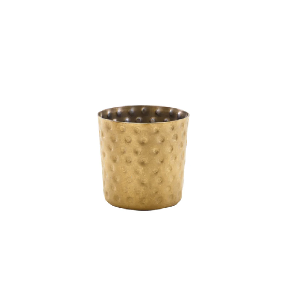 Steelite GWSVH8GDV 12-3/4 Oz Round Hammered Finish Serving Cup Stainless Steel