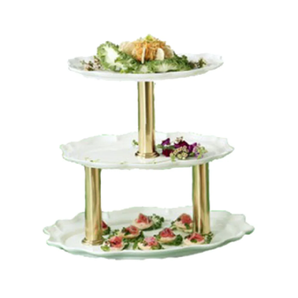 Bon Chef 2030TTIVY 24 Inch 3-tier Display Stand Aluminum Sandstone Finish Bon Chef 2030TTIVY 24 Inch 3-tier Display Stand Aluminum Sandstone Finish