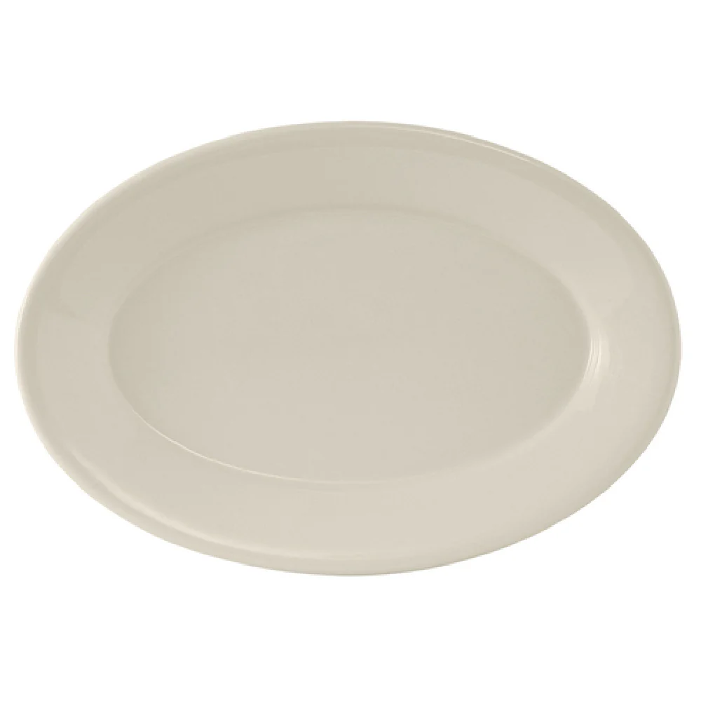 Tuxton TRE-042 15-3/4 Inch Oval Platter Ceramic Rolled Edge Lead-Free