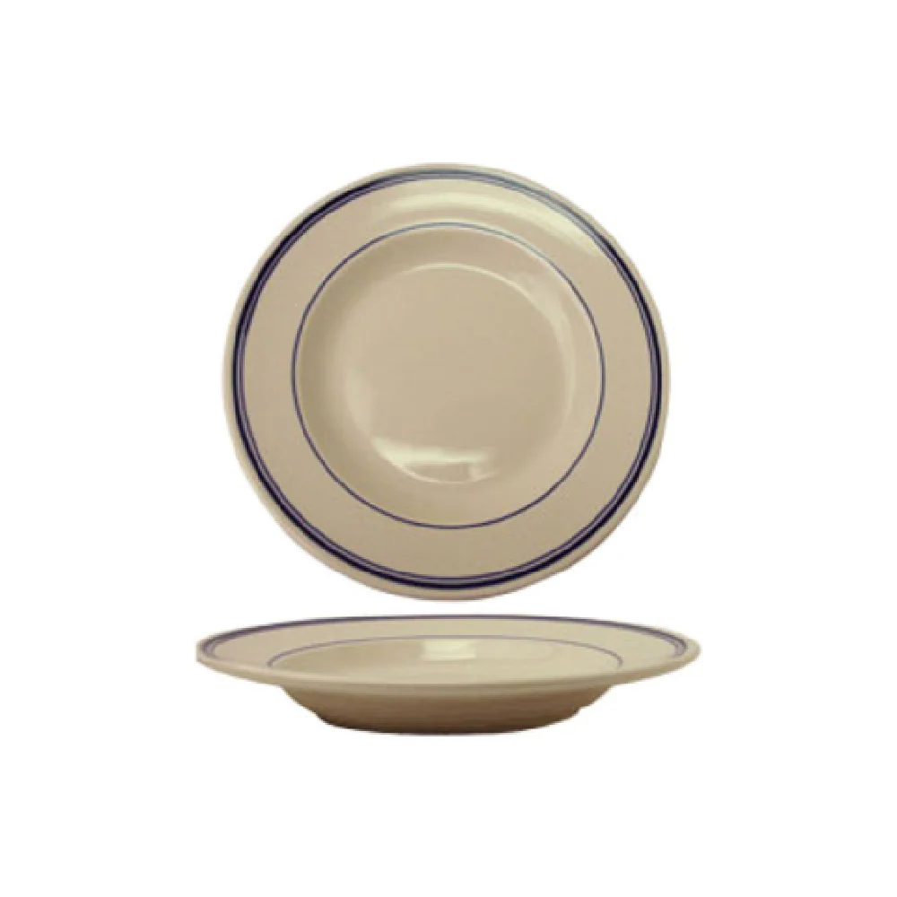 International Tableware CT-120 12 Inch Pasta Bowl 18 Oz Round Ceramic White with Blue Band International Tableware CT-120 12 Inch Pasta Bowl 18 Oz Round Ceramic White with Blue Band