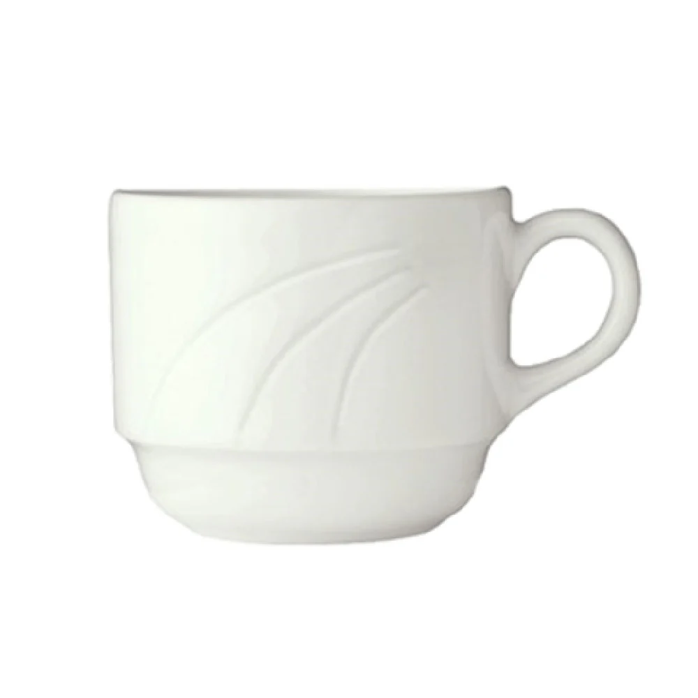 Libbey 905437887 8-1/2 Oz Tea Cup White Royal Rideau Porcelain Stackable
