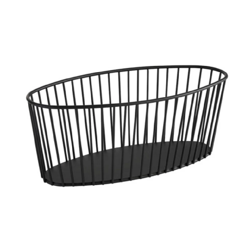 Libbey APS 30413 11-7/8 Inch Oval Basket with Non-Slip Feet Metal Black Libbey APS 30413 11-7/8 Inch Oval Basket with Non-Slip Feet Metal Black