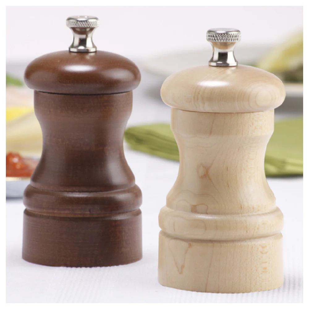 Chef Specialties 04202 4 Inch Salt and Pepper Mill Set with Ceramic and Stainless Steel Grinders Natural and Walnut Finish Chef Specialties 04202 4 Inch Salt and Pepper Mill Set with Ceramic and Stainless Steel Grinders Natural and Walnut Finish