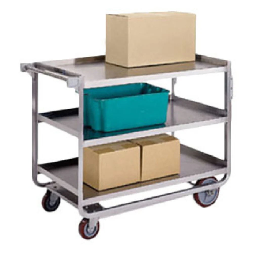 Lakeside 954 48 Inch Tough Transport Utility Cart 3 Tier Stainless Steel with Bumpers Lakeside 954 48 Inch Tough Transport Utility Cart 3 Tier Stainless Steel with Bumpers