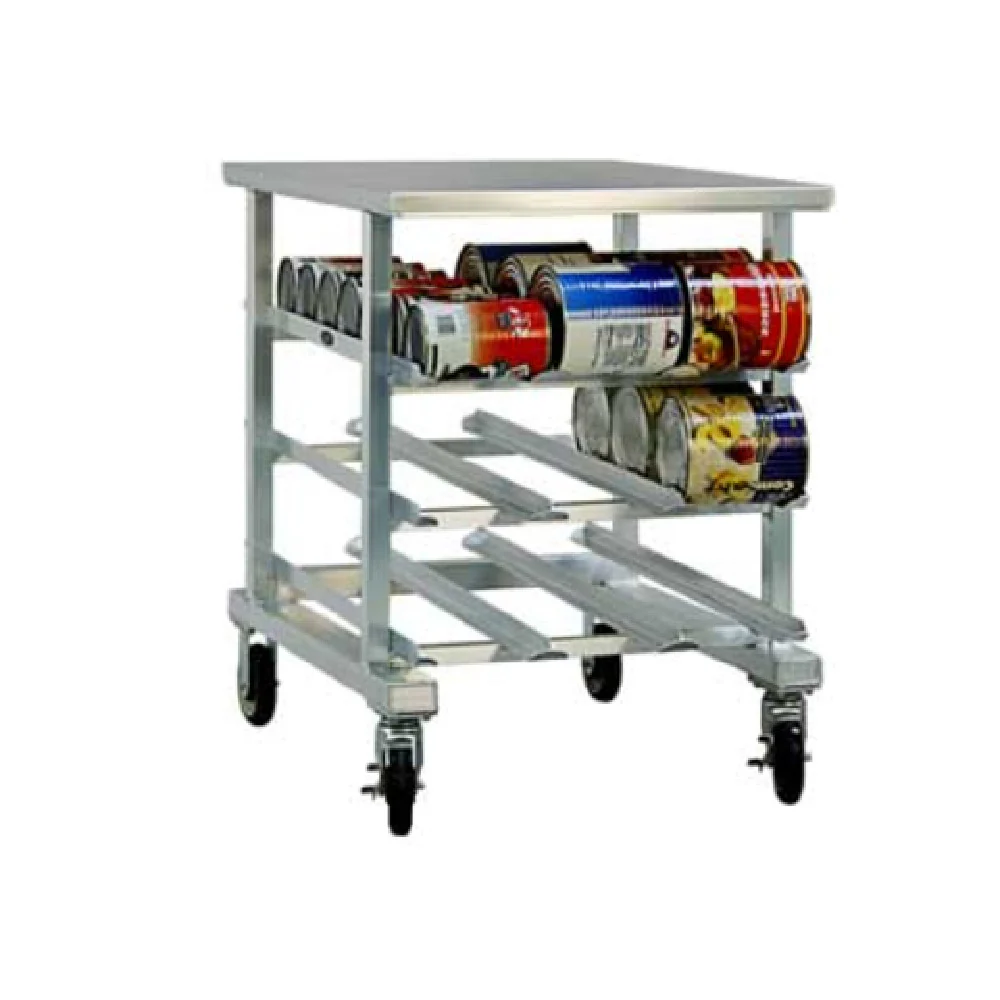 New Age Industrial 1235 25 Inch Mobile Can Storage Rack Aluminum with Stainless Top New Age Industrial 1235 25 Inch Mobile Can Storage Rack Aluminum with Stainless Top