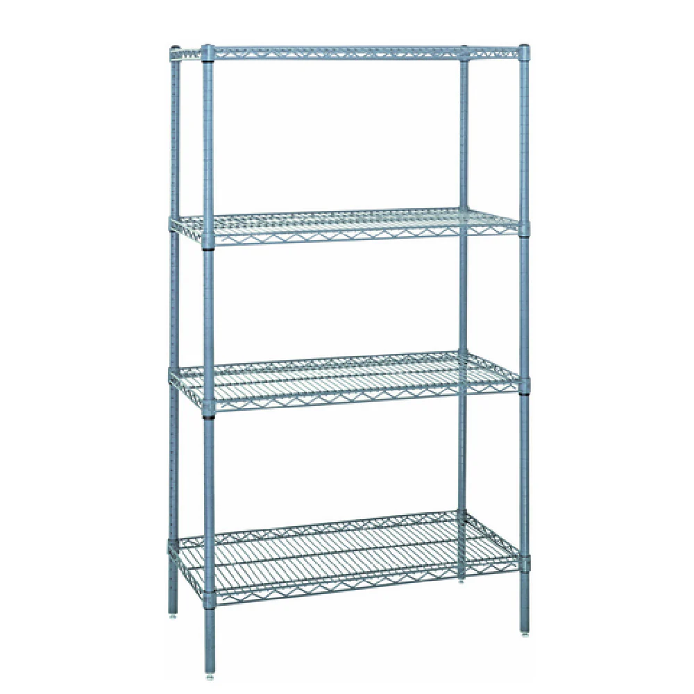 Quantum WR86-2460GY 60 Inch Wire Shelving Unit 600 to 800 Lb Capacity Antimicrobial Gray Epoxy Finish Quantum WR86-2460GY 60 Inch Wire Shelving Unit 600 to 800 Lb Capacity Antimicrobial Gray Epoxy Finish