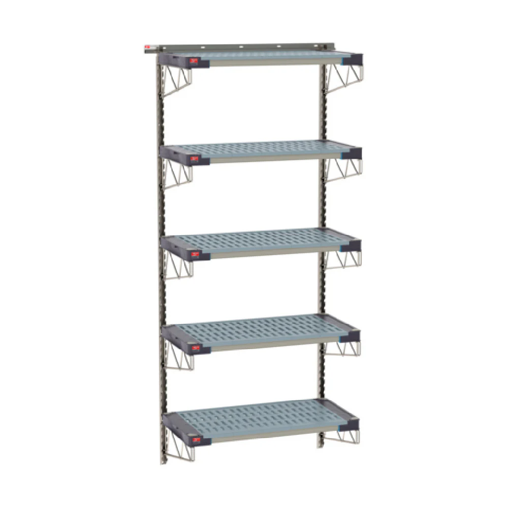 Metro SW-1836S4-85-5TIER SmartWall Life Tall Wall Shelving Kit Five-shelf Type 304 Stainless Steel Components: Wall Tracks Metro SW-1836S4-85-5TIER SmartWall Life Tall Wall Shelving Kit Five-shelf Type 304 Stainless Steel Components: Wall Tracks