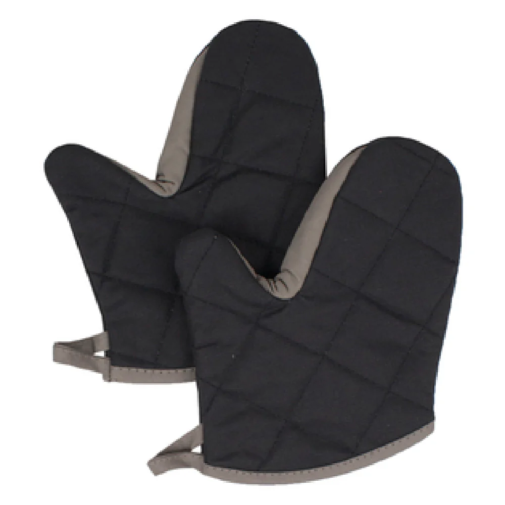 John Ritzenthaler Company 2PX10BKBK-2 10-1/2 Inch Pyrotex Oven Mitt Black with Beige Trim