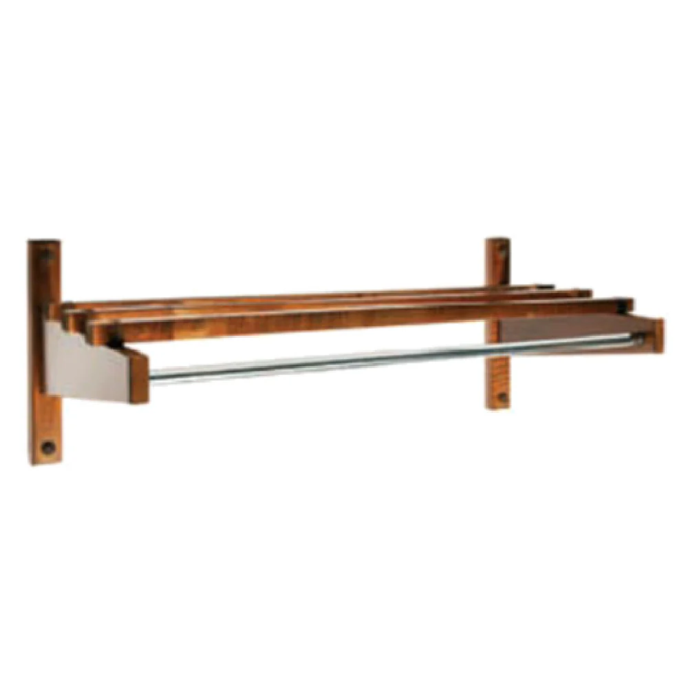 Central Specialties TEC-24W 24 Inch Economy Coat Rack Metal Rod Walnut Finish Central Specialties TEC-24W 24 Inch Economy Coat Rack Metal Rod Walnut Finish