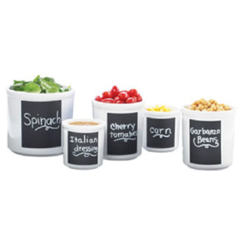 Cal Mil 1950-16-15C 16 Oz Salad Crock Round White Melamine with Write-On Surface