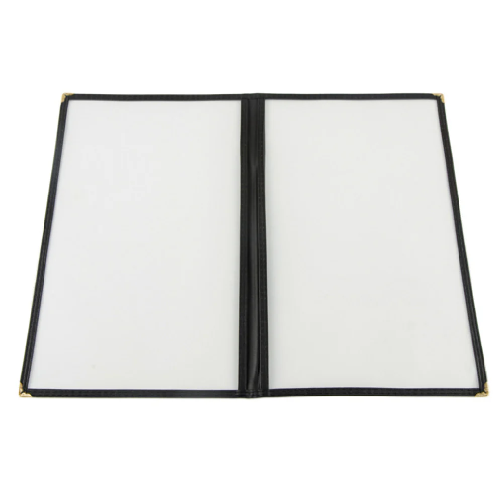 CAC China MCP2-914BK 8-1/2 Inch Legal Size Menu Cover with Brass Corners CAC China MCP2-914BK 8-1/2 Inch Legal Size Menu Cover with Brass Corners