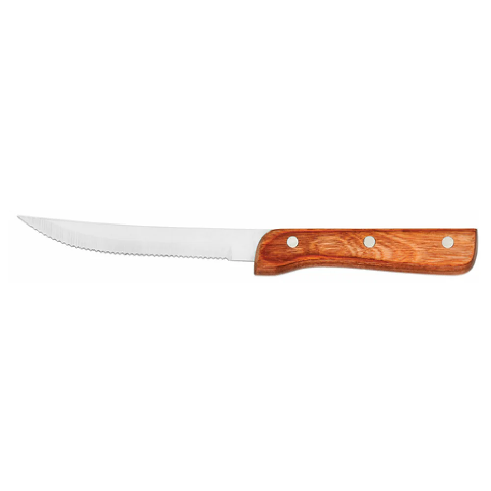 Steelite WL950527 9 1/4 Inch Heavy Duty Stainless Steel Blade Brown Pakka Wood Handle Knife