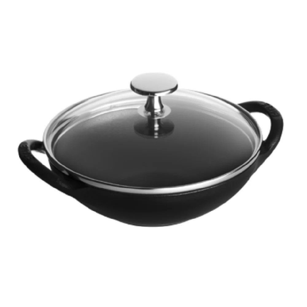 Zwilling 1311723 0.5 Quart Miniature Wok Cast Iron with Glass Lid