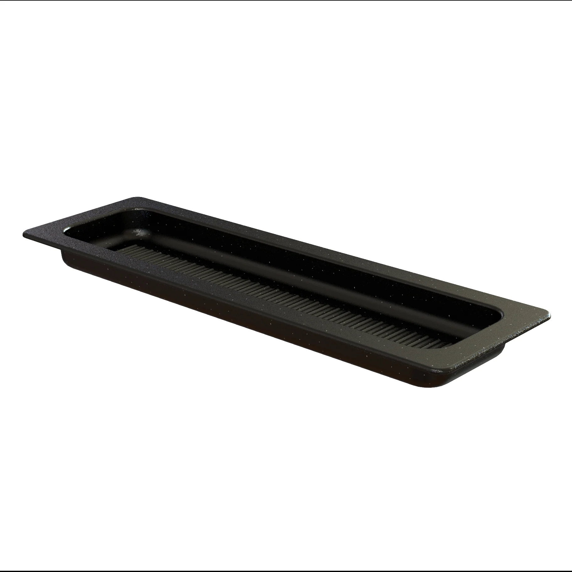 Tablecraft CW1244MS 21 Inch Cold Holding Food Pan with Duracoat Aluminum Midnight Speckle Tablecraft CW1244MS 21 Inch Cold Holding Food Pan with Duracoat Aluminum Midnight Speckle
