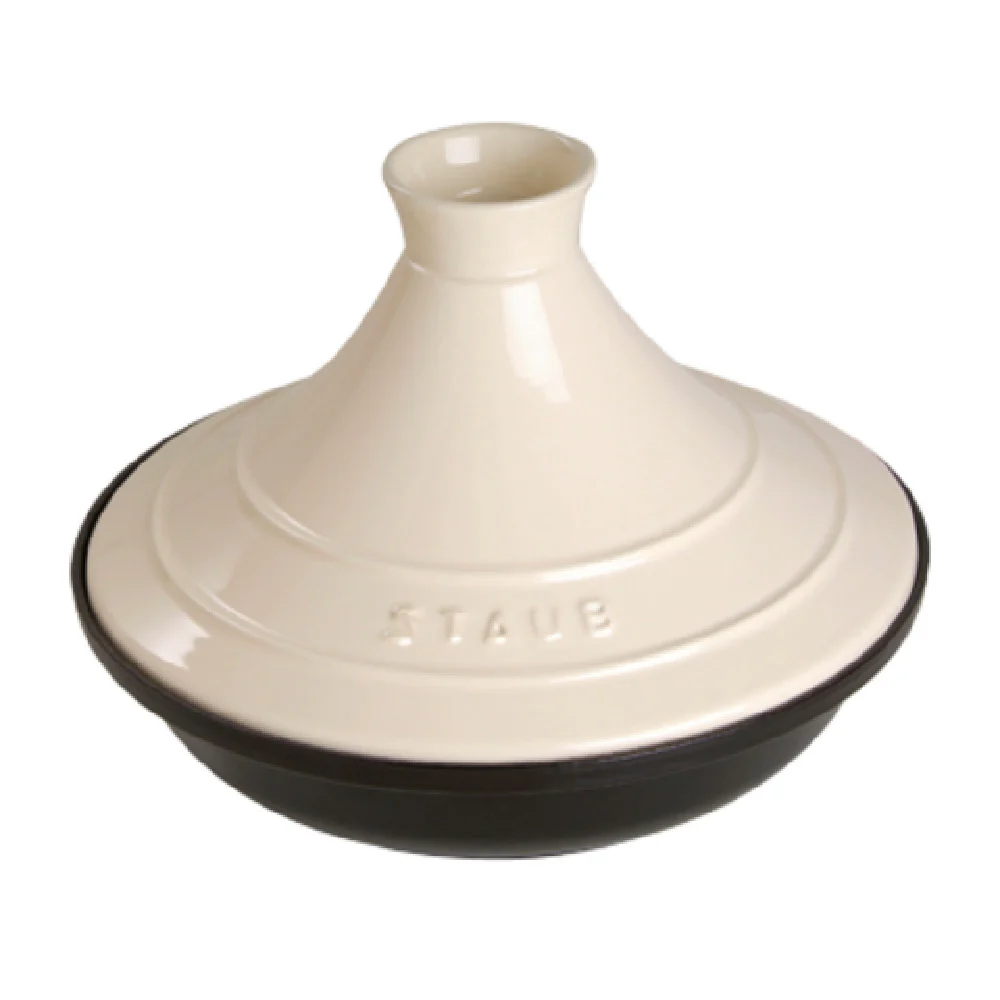 Zwilling 1302823 1.5 Qt Tajine with Ceramic Dome Enameled Cast Iron Cream/Black