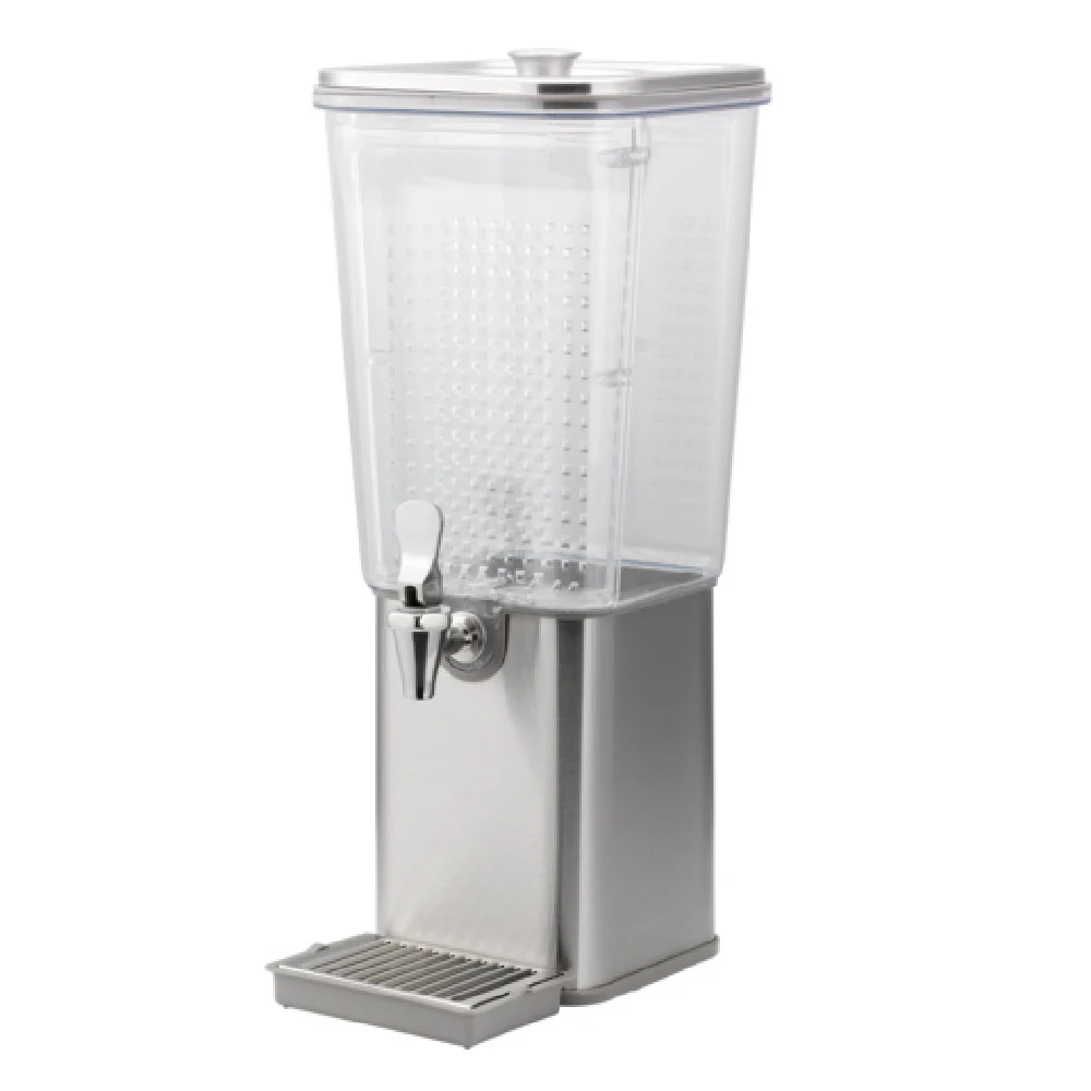 Service Ideas SCD30SS 9.75 Inch Square Infusion Beverage Dispenser 3 gallon Stainless Steel with Traditional Spigot