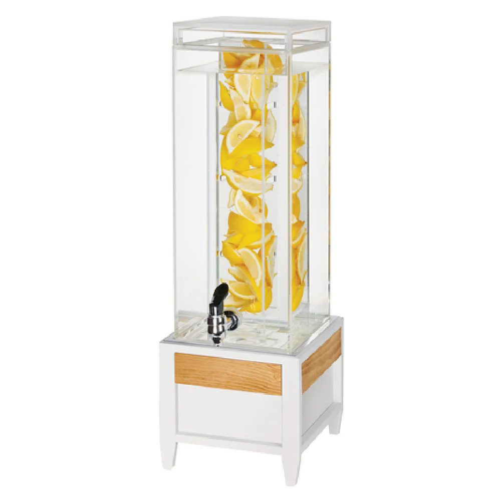 Cal Mil 22117-3INF-15 8-1/2 Inch Beverage Dispenser with Infusion Chamber White Acrylic Cal Mil 22117-3INF-15 8-1/2 Inch Beverage Dispenser with Infusion Chamber White Acrylic