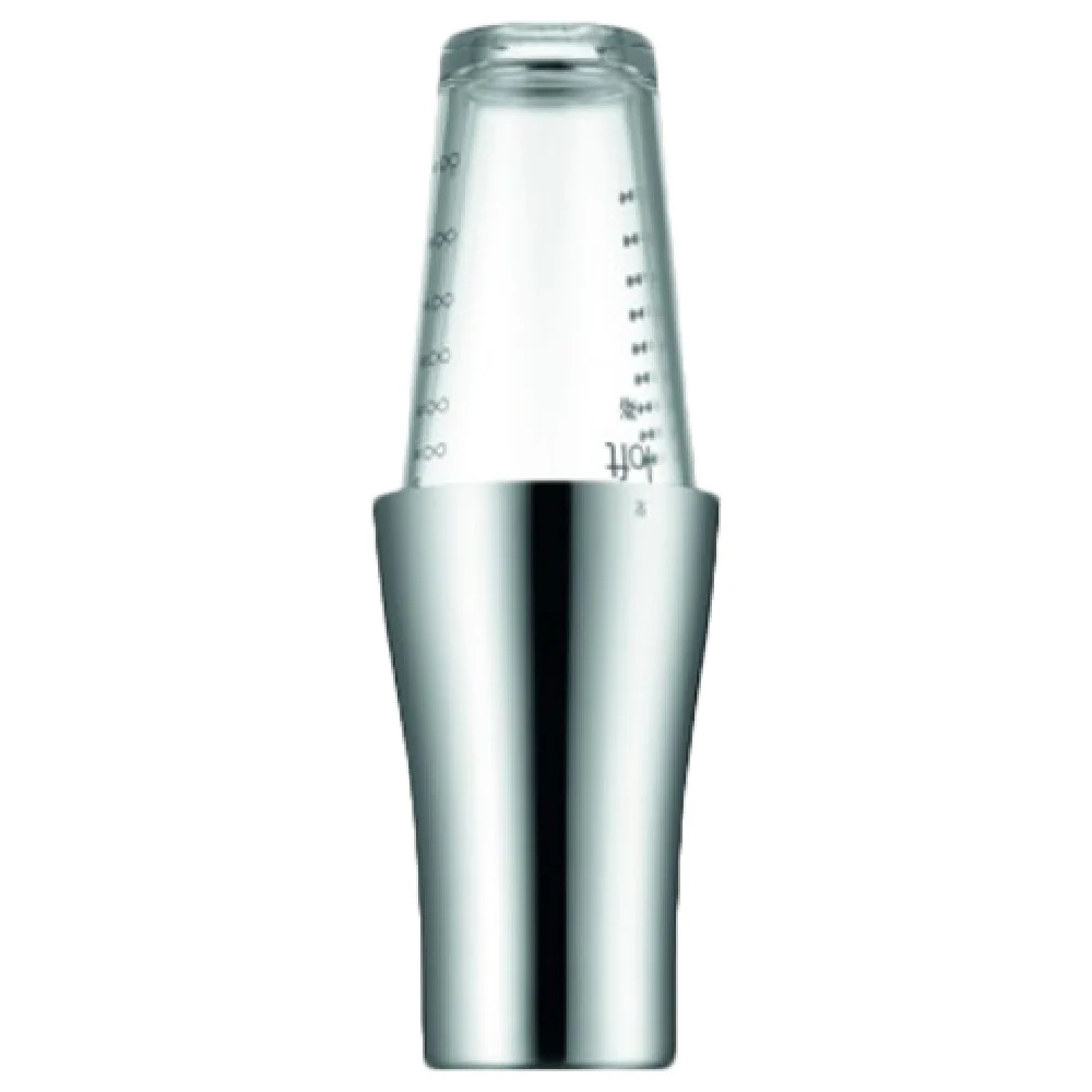 BauscherHepp 06.1355.6030 20.3 Oz Bar Cocktail Shaker with Stirring Glass Stainless Steel Matte Finish