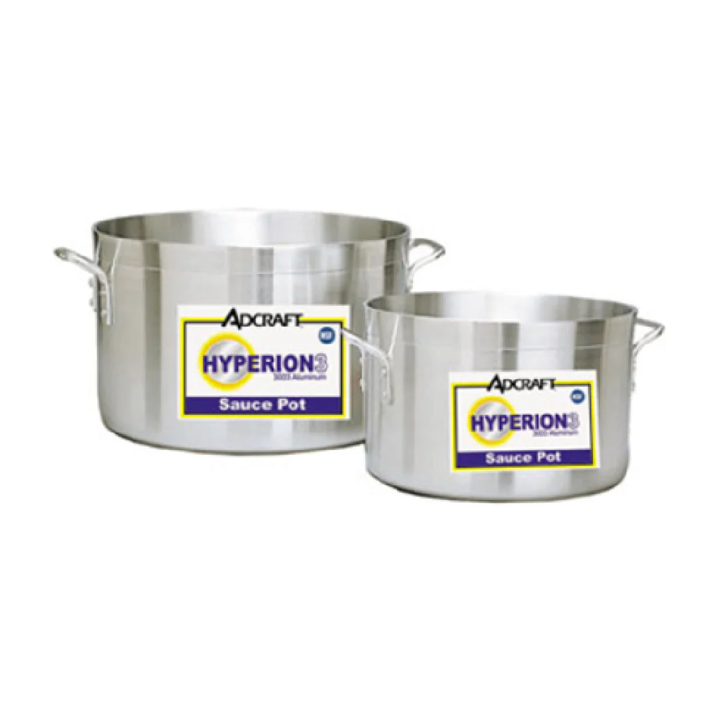 Admiral Craft H3-SA60 60 Quart Aluminum Sauce Pot Without Cover Reinforced Rim Riveted Handles Admiral Craft H3-SA60 60 Quart Aluminum Sauce Pot Without Cover Reinforced Rim Riveted Handles