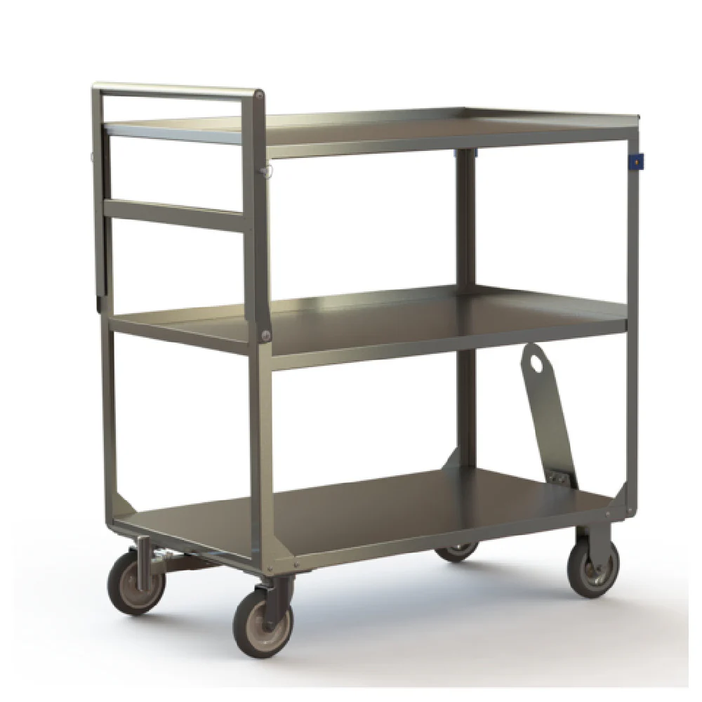 Lakeside 158859 35 Inch Easy-Tow Classroom Meal Delivery Cart with Stainless Steel Construction