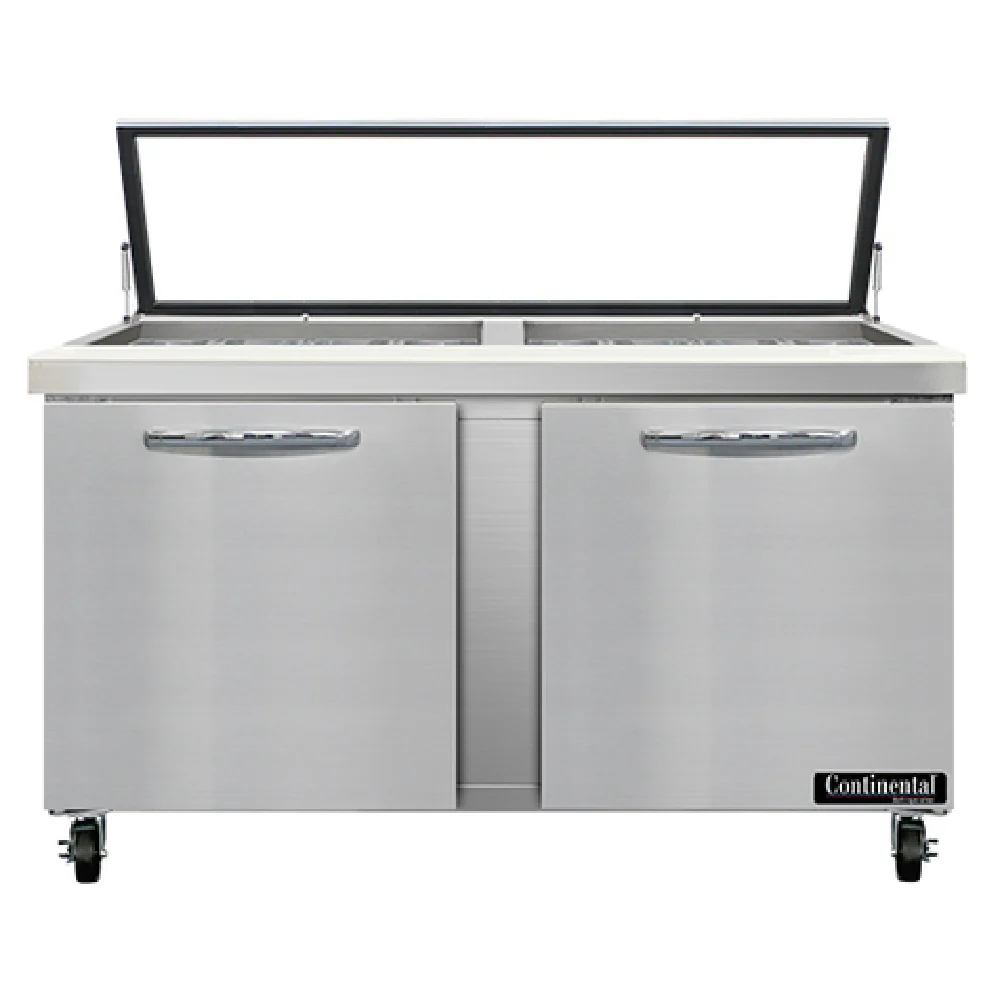 Continental Refrigerator SW60N24M-HGL 60 Inch Refrigerated Counter 17.0 cu ft with Hinged Glass Lid Continental Refrigerator SW60N24M-HGL 60 Inch Refrigerated Counter 17.0 cu ft with Hinged Glass Lid