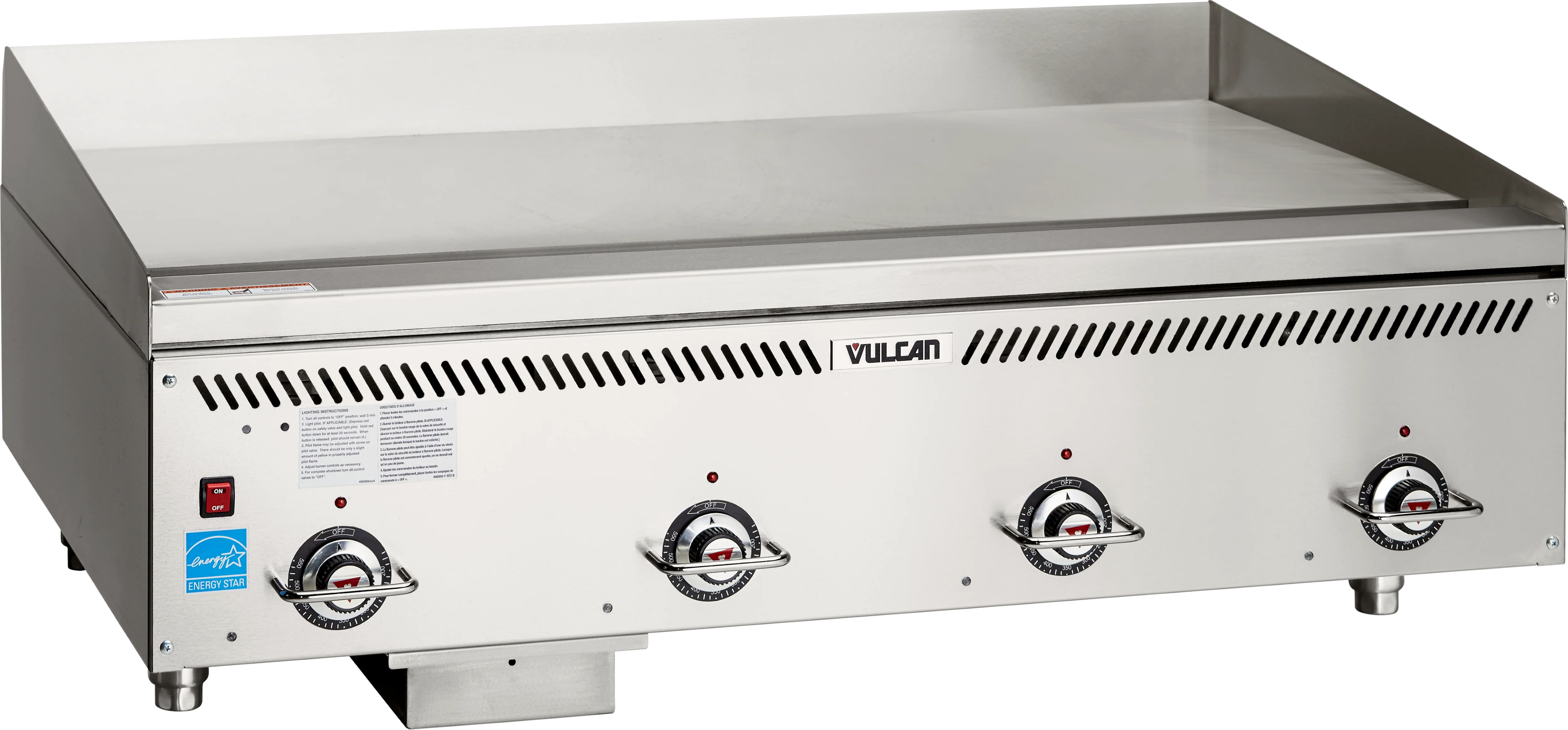 Vulcan VCCG48-IS_NAT 48 Inch Heavy Duty Griddle Gas Stainless Steel 4 Burner 96000 BTU Vulcan VCCG48-IS_NAT 48 Inch Heavy Duty Griddle Gas Stainless Steel 4 Burner 96000 BTU