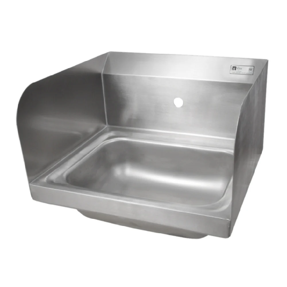 John Boos PBHS-W-1410-1-SSLR 14 Inch Wall Mounted Hand Sink with Side Splashes John Boos PBHS-W-1410-1-SSLR 14 Inch Wall Mounted Hand Sink with Side Splashes