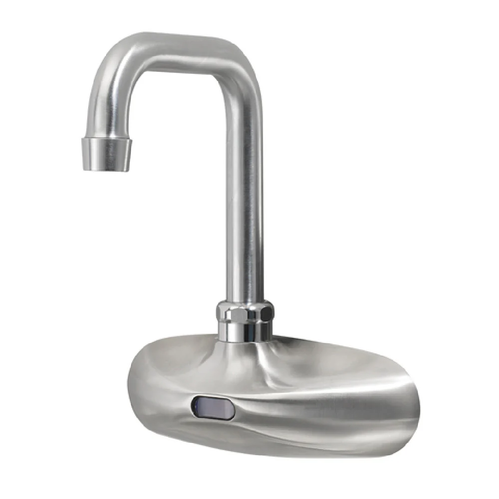 Krowne 16-670 6-3/4 Inch Electronic Faucet Wall Mount with Infrared Sensor Satin Nickel Finish Krowne 16-670 6-3/4 Inch Electronic Faucet Wall Mount with Infrared Sensor Satin Nickel Finish