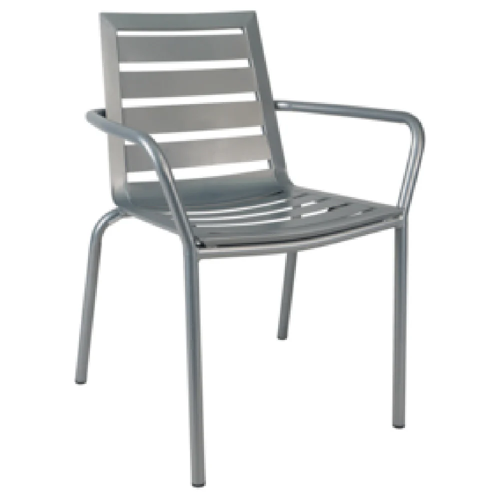 ZARCO ARM CHAIR SILVER 17 lbs outdoor armchair with metal seat and back