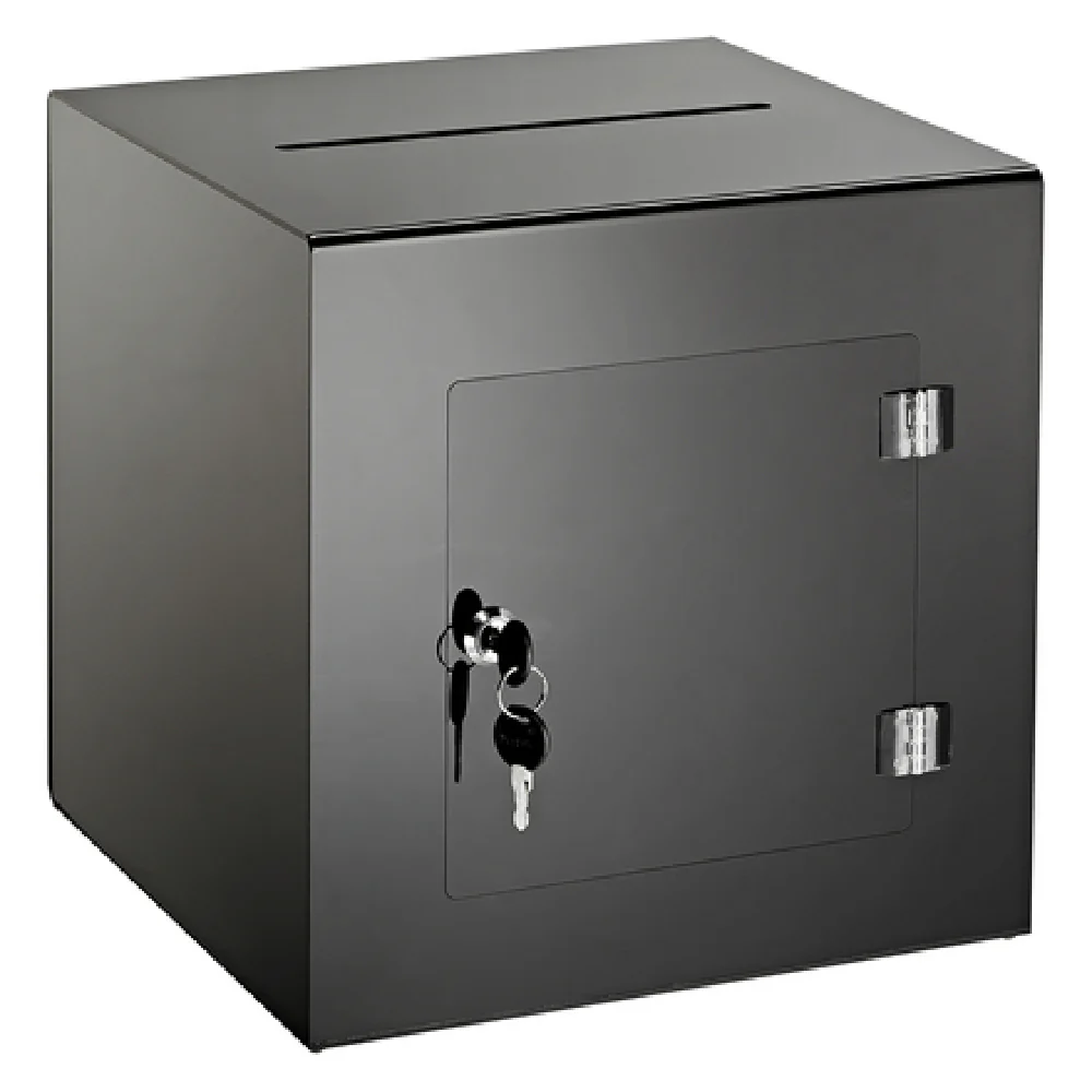 Alpine Industries ADI637-02-4-BLK 12 Inch Suggestion Box with Lock and Key Black Acrylic Alpine Industries ADI637-02-4-BLK 12 Inch Suggestion Box with Lock and Key Black Acrylic