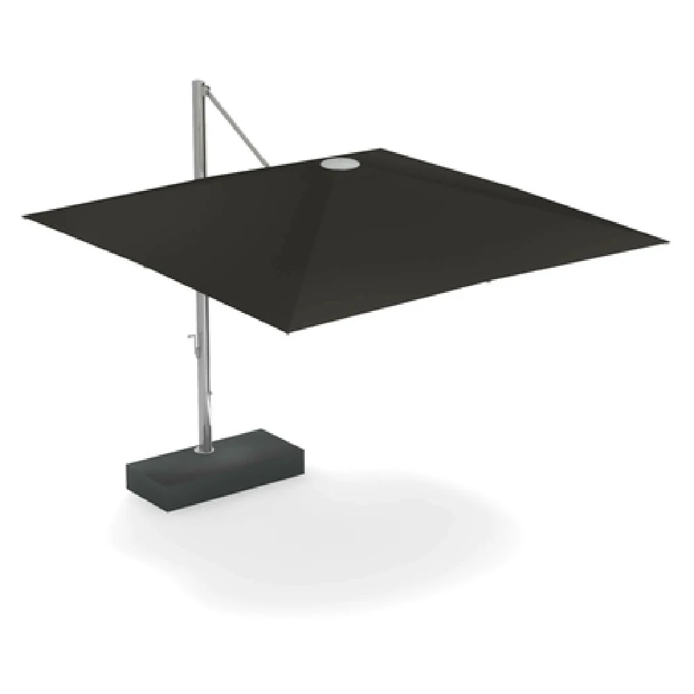 emuamericas llc E981FG-BK 10 Ft Square Shade Cantilever Umbrella Aluminum Black