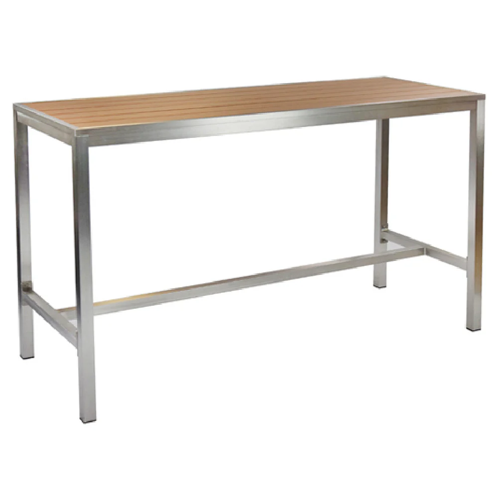 emuamericas, llc A1550-22-404 72 Inch Slatted Wood-Look Aluminum Table Outdoor emuamericas, llc A1550-22-404 72 Inch Slatted Wood-Look Aluminum Table Outdoor