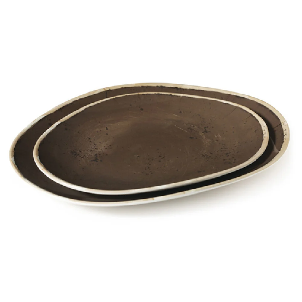 GET Enterprises OP-1518-PCF 15 Inch Melamine Flare Oval Platter with Break-resistant and Dishwasher Safe