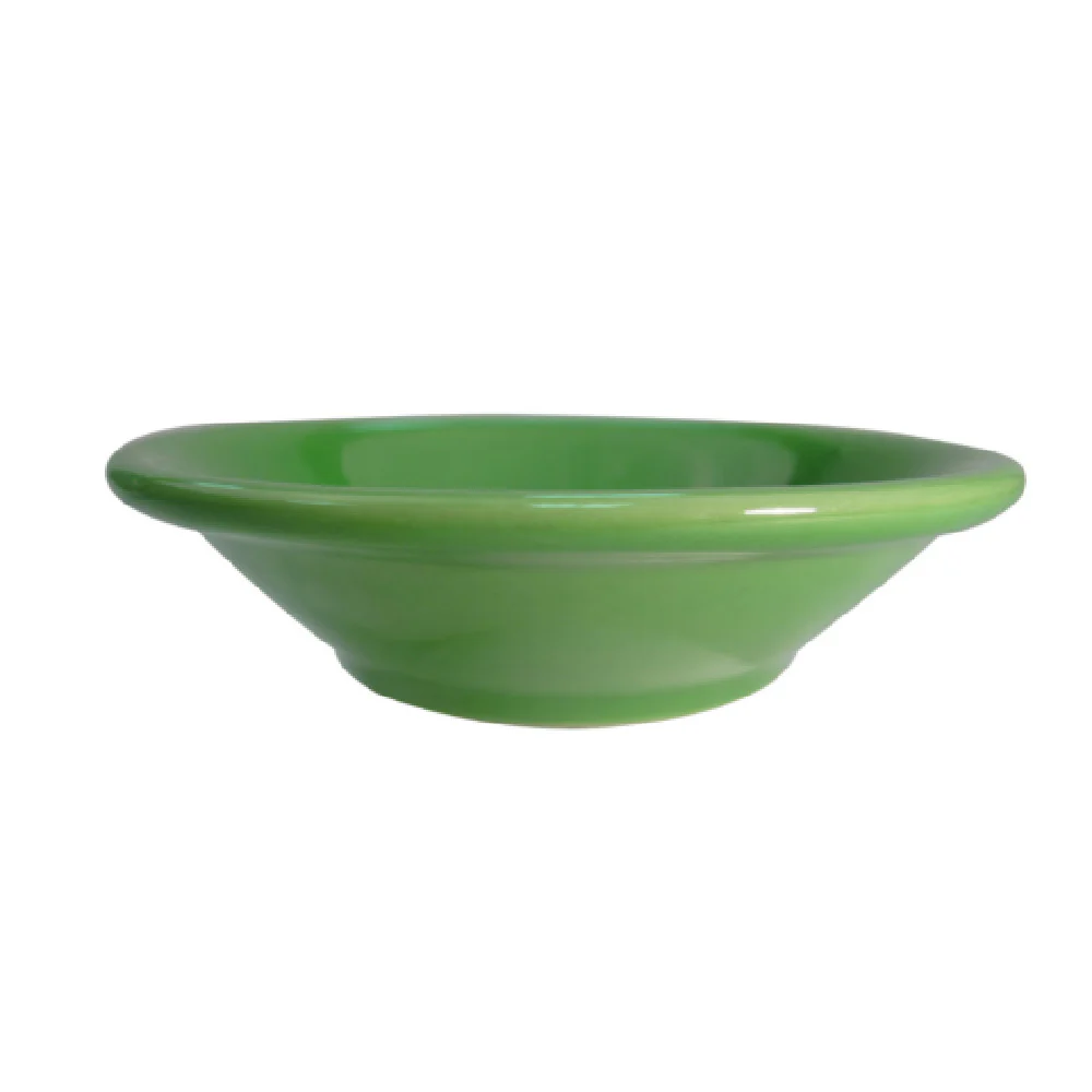 CAC China LV-11-G 4-3/4 Oz Round Fruit Dish with Rolled Edge Ceramic Green CAC China LV-11-G 4-3/4 Oz Round Fruit Dish with Rolled Edge Ceramic Green