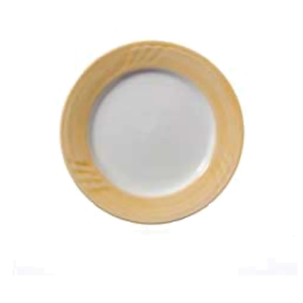 Vertex China SAU-21-Y 12 Inch Round Plate Sculpted Lines China Vertex China SAU-21-Y 12 Inch Round Plate Sculpted Lines China