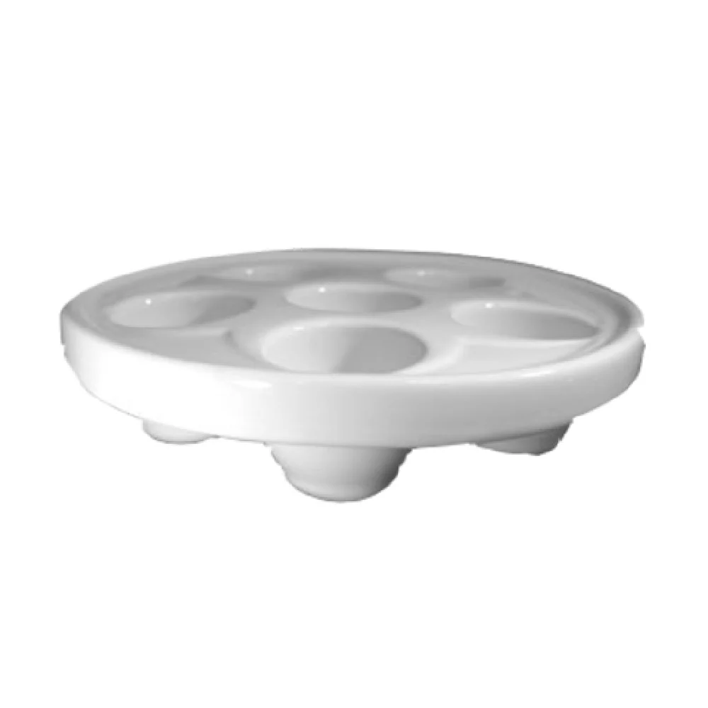Steelite HL11660AWHA 6-3/4 Inch Diameter Escargot Plate White Ceramic 6 Hole Steelite HL11660AWHA 6-3/4 Inch Diameter Escargot Plate White Ceramic 6 Hole