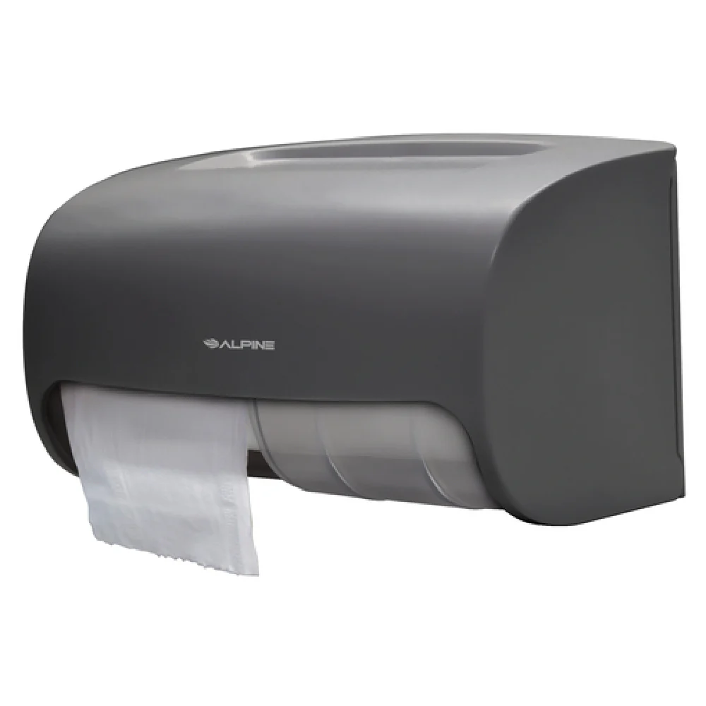 Alpine Industries ALP452-GRY 6-1/3 Inch Gray Toilet Tissue Dispenser with Lock